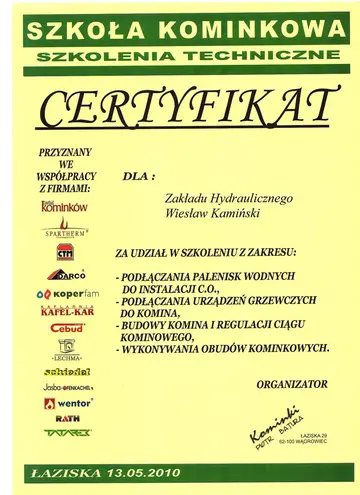 Szkoła Kominkowa – szkolenie techniczne