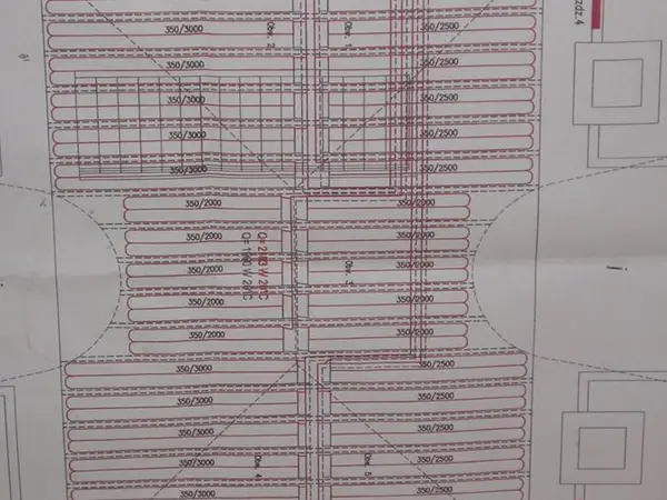 Projekt rozmieszczenia mat kapilarnych