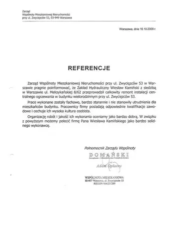 Skan rekomendacji wspólnoty ul. Zwycięzców 53
